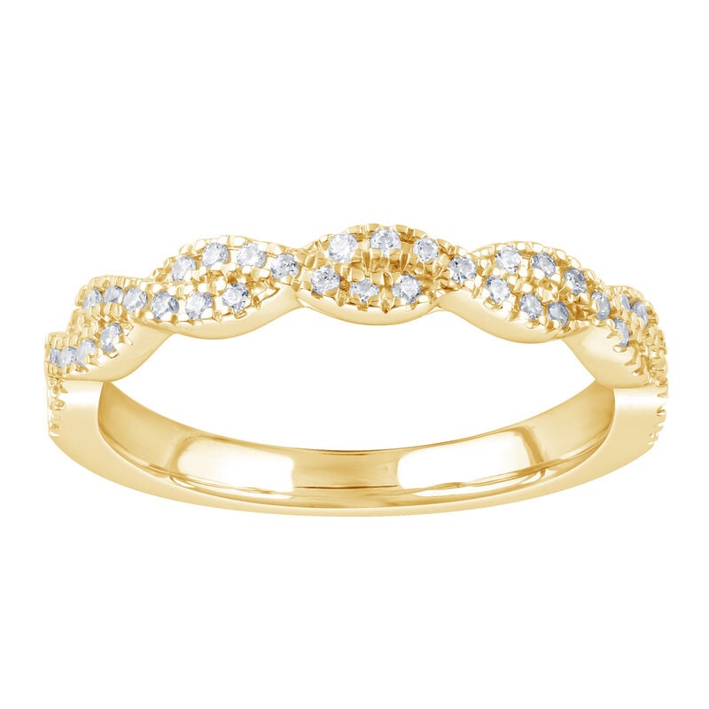 Round Lab Grown Diamond 1/2ctw. Twisted Wedding Ring in 14k Yellow Gold image number null